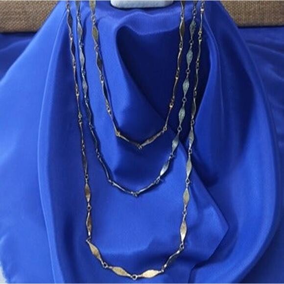 VTG Tortolani 3-strand Diamond Shape Necklace l Length: 35" - Picture 3 of 10